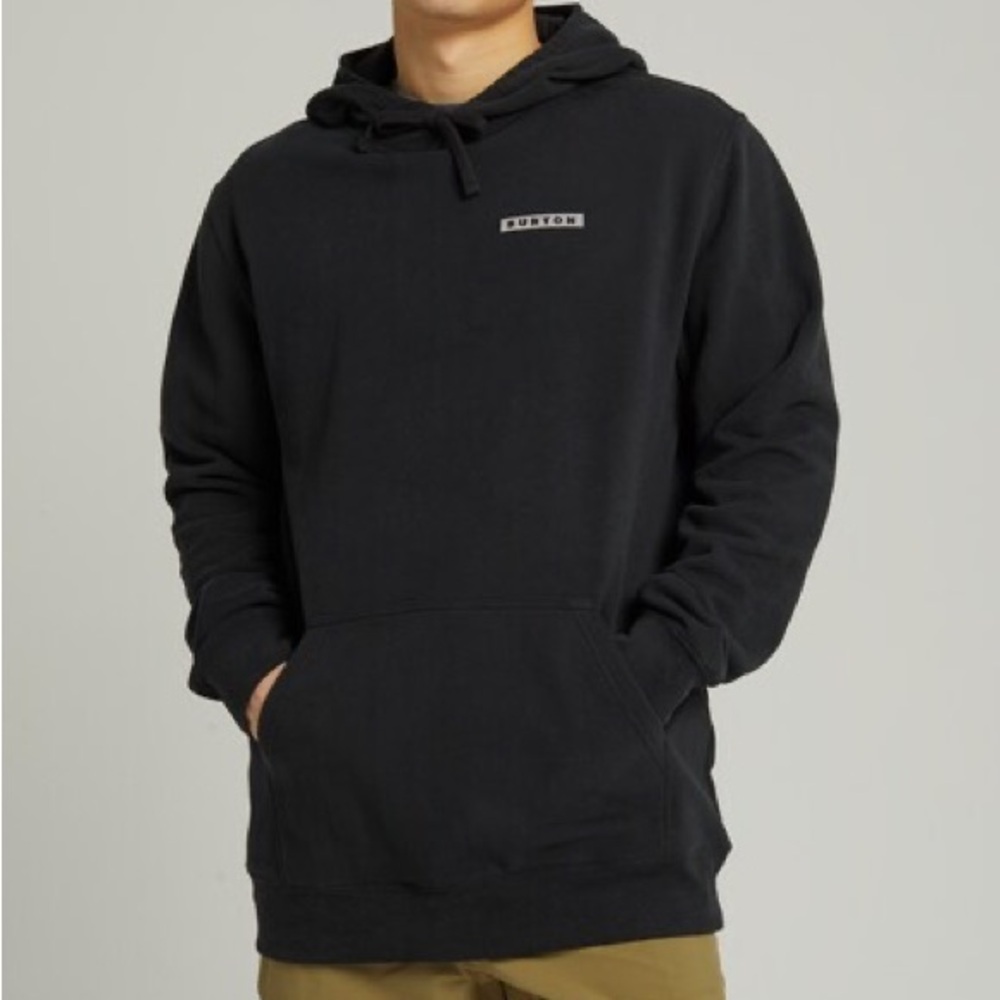Men's Burton Lowball Pullover Fleece Sweatshirt Size Small Black & Grey